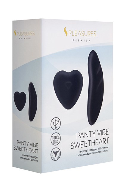 S Pleasures Premium Line - S Pleasures Premium Panty Vibe Sweetheart External Massager Black