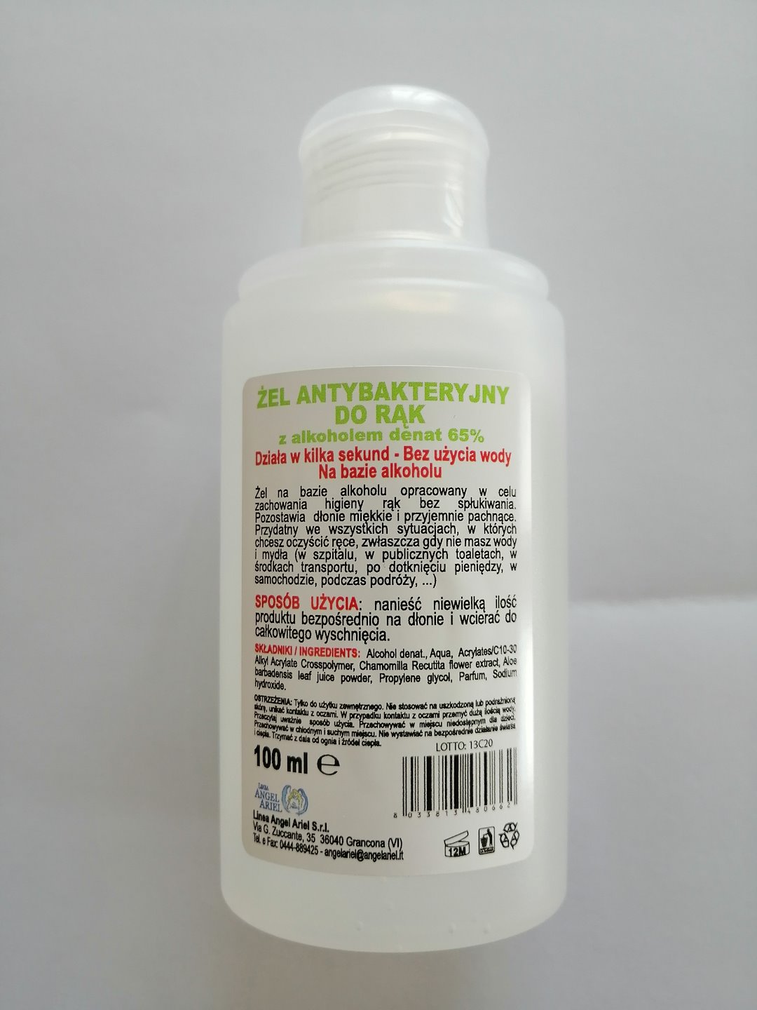 Antybakteryjny żel do rąk Aloe Vera — zdjęcie 2