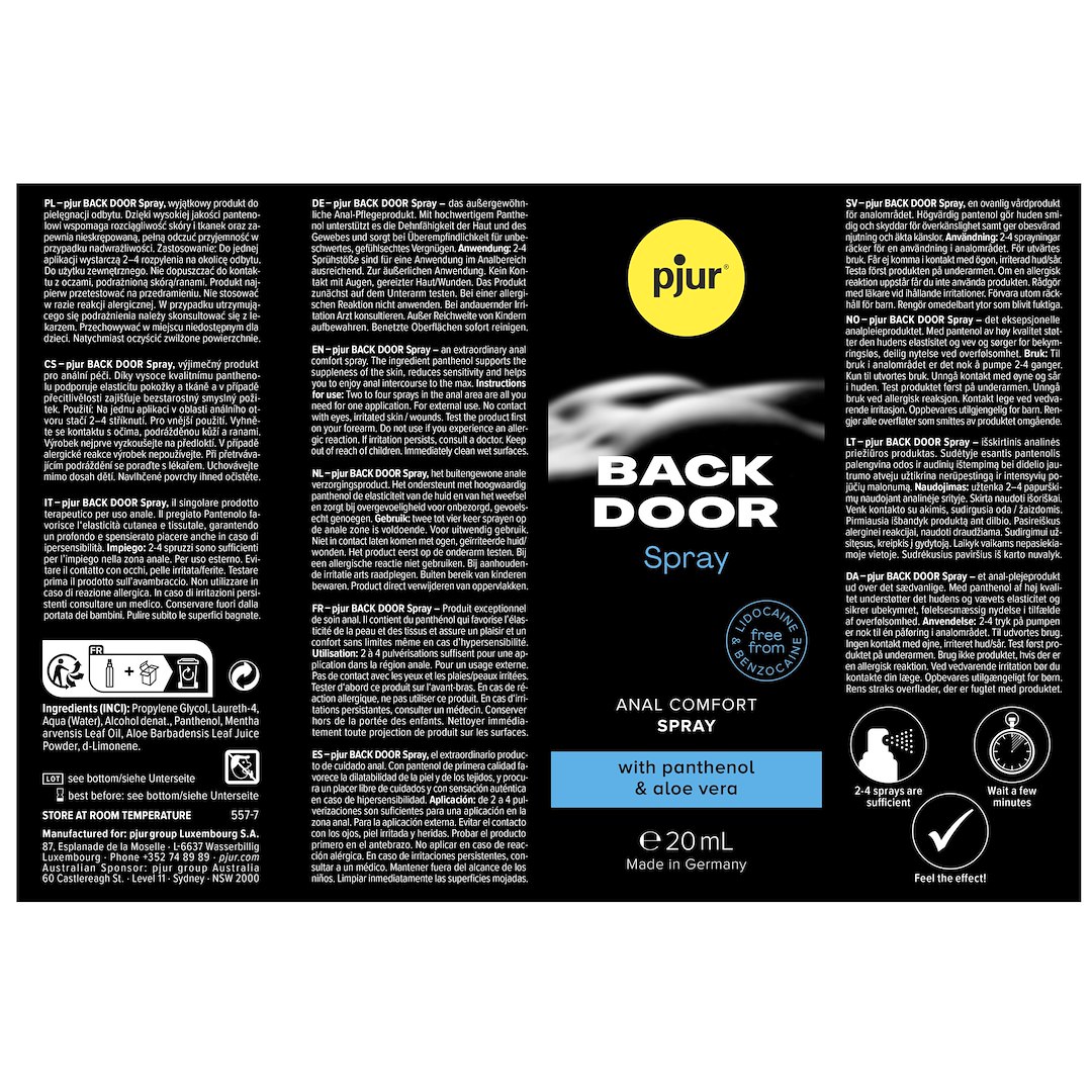 Spray analny Backdoor 20 ml Pjur — zdjęcie 5
