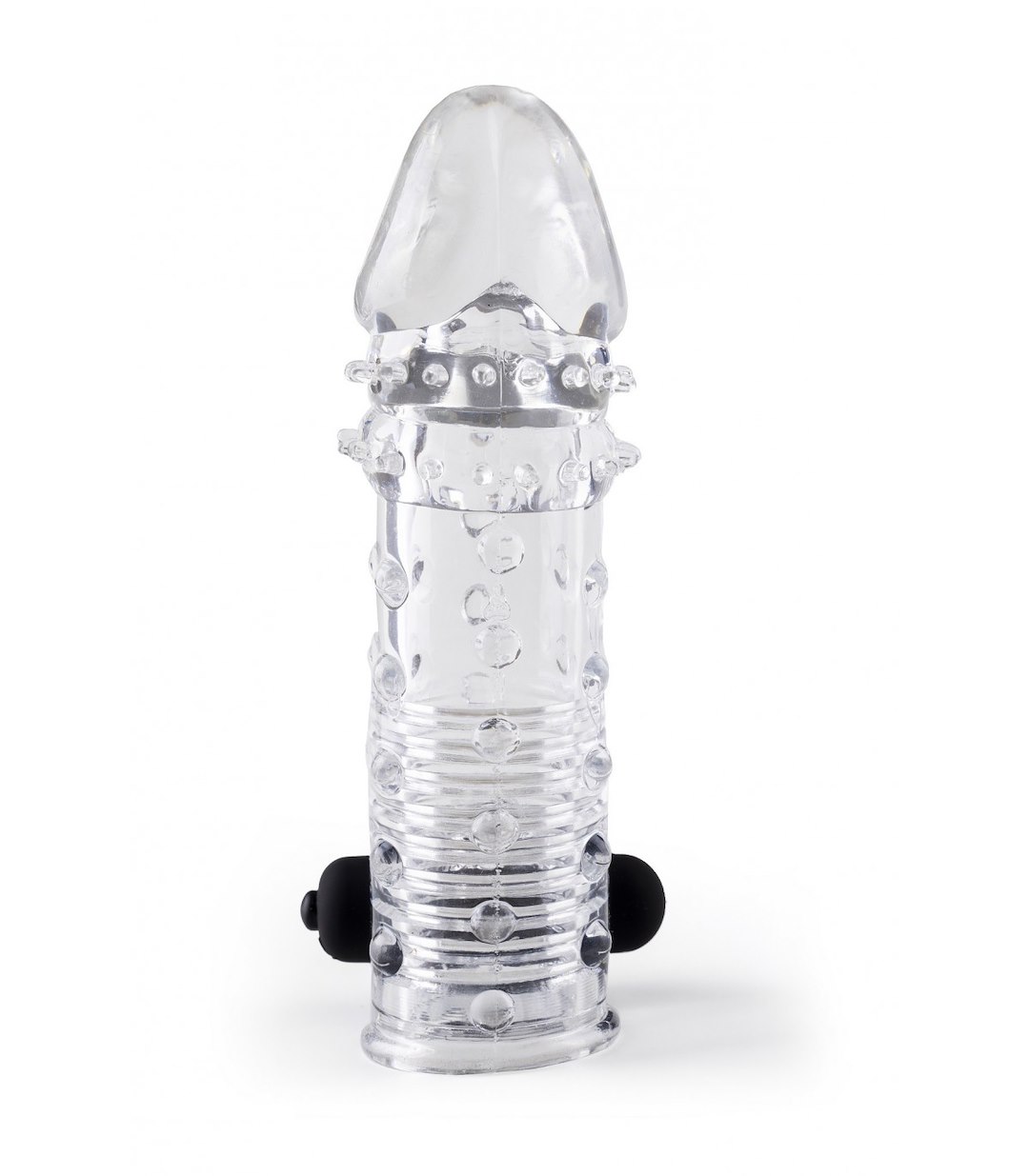 REALISTIC PENIS SHEATH S11 TRANSPARENT 15'5 CM W/ VIBRATION — zdjęcie 2