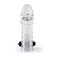 REALISTIC PENIS SHEATH S11 TRANSPARENT 15'5 CM W/ VIBRATION