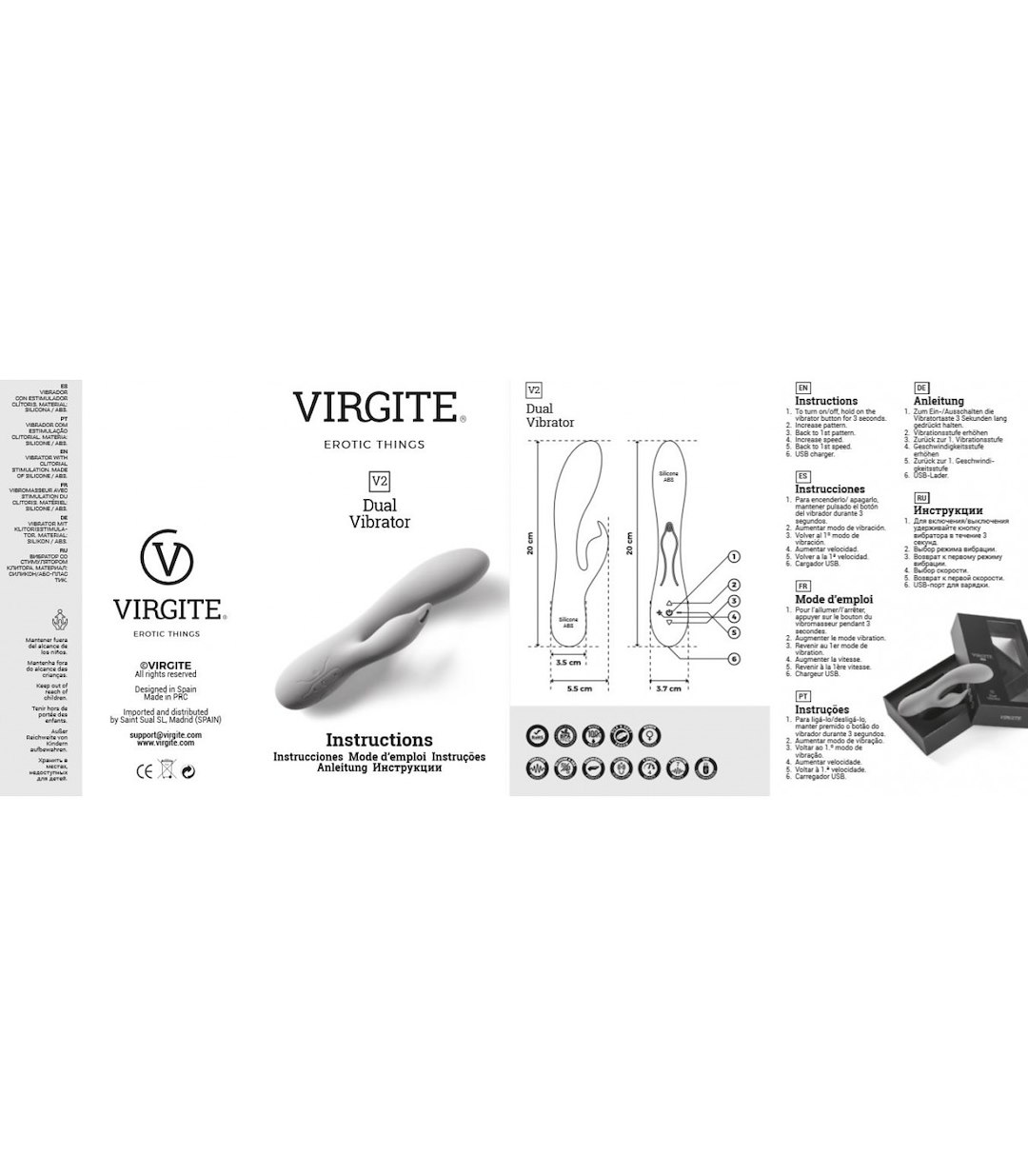 RECHARGEABLE VIBRATOR V2 BLUE — zdjęcie 2