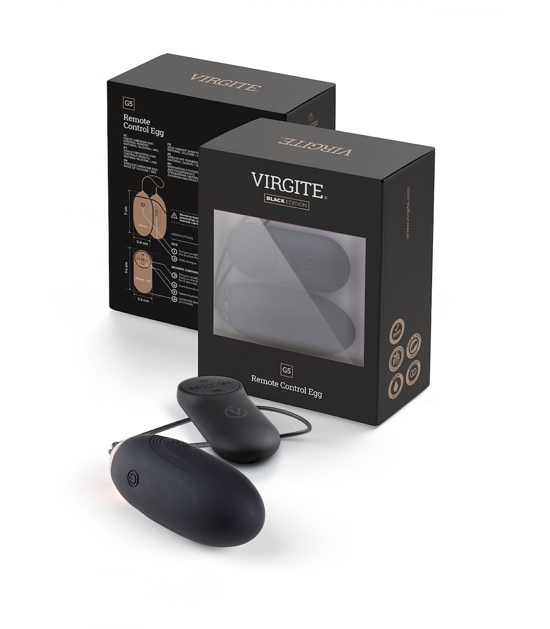 VIRGITE - BLACK EDITION - VIBRATORY EGG G5 RECHARGEABLE BLACK EDITION