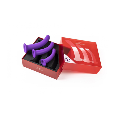 SET OF 3 DILDOS SIZE S / M / L PURPLE