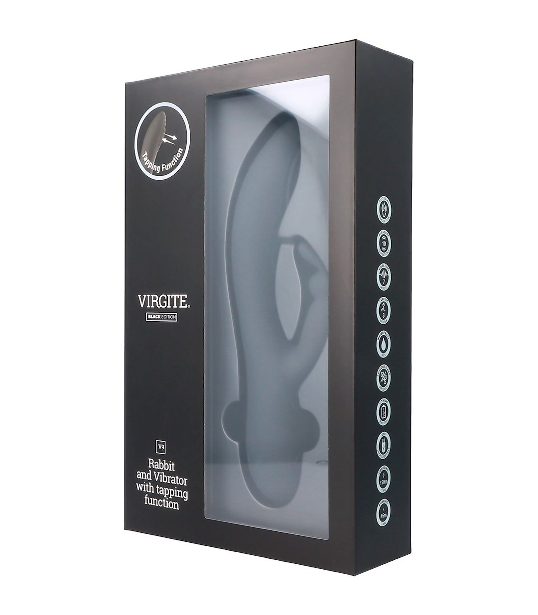 V9 BLACK RECHARGEABLE TAPPING VIBRATOR — zdjęcie 2