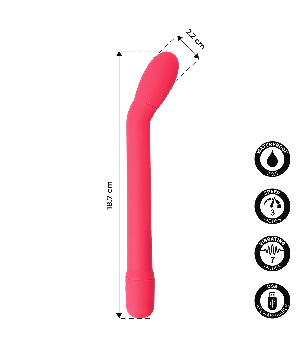 CARESS G-SPOT VIBRATOR PINK — zdjęcie 2