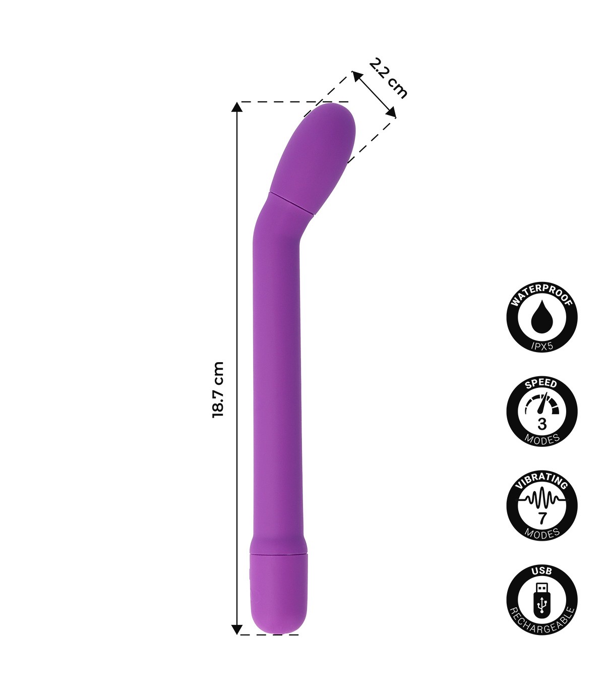 CARESS G-SPOT VIBRATOR PURPLE — zdjęcie 2