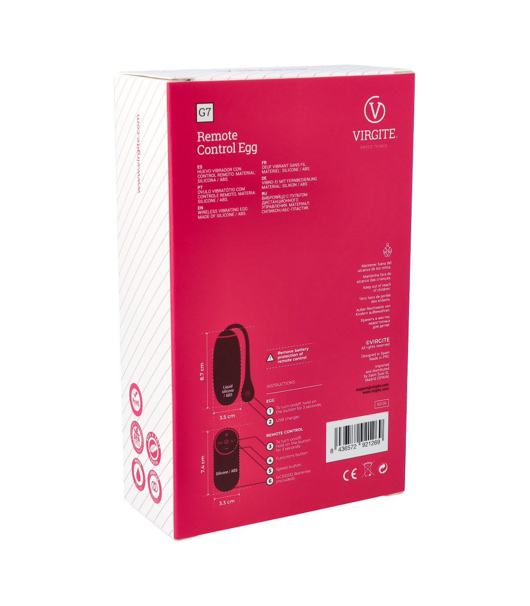 G7 RECHARGEABLE PINK VIBRATING EGG — zdjęcie 3