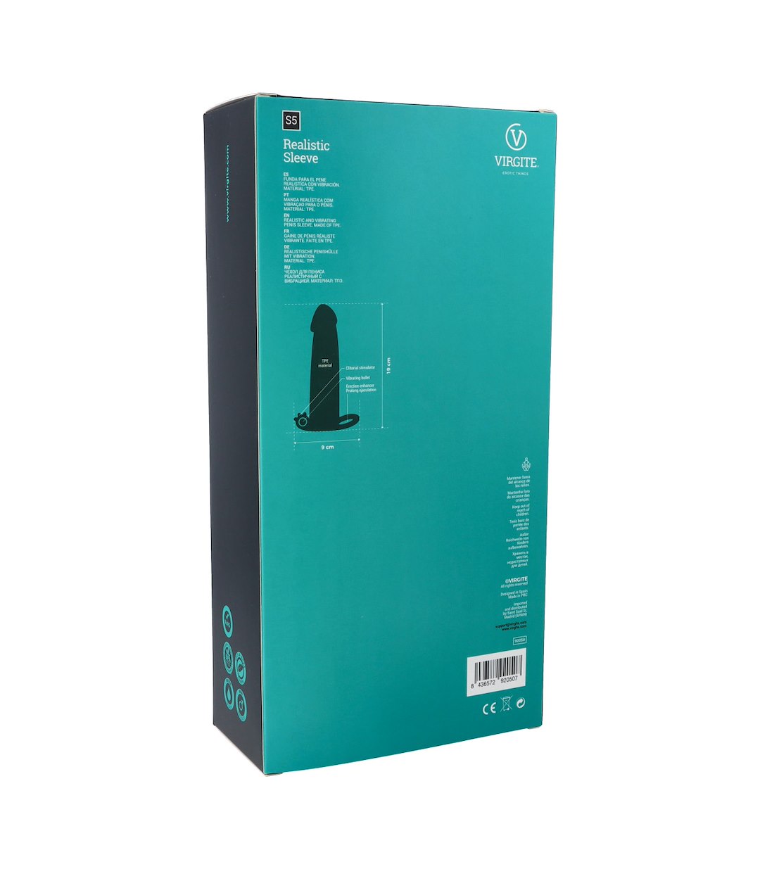REALISTIC PENIS SHEATH S5 FLESH 19 CM W/ VIBRATION — zdjęcie 4