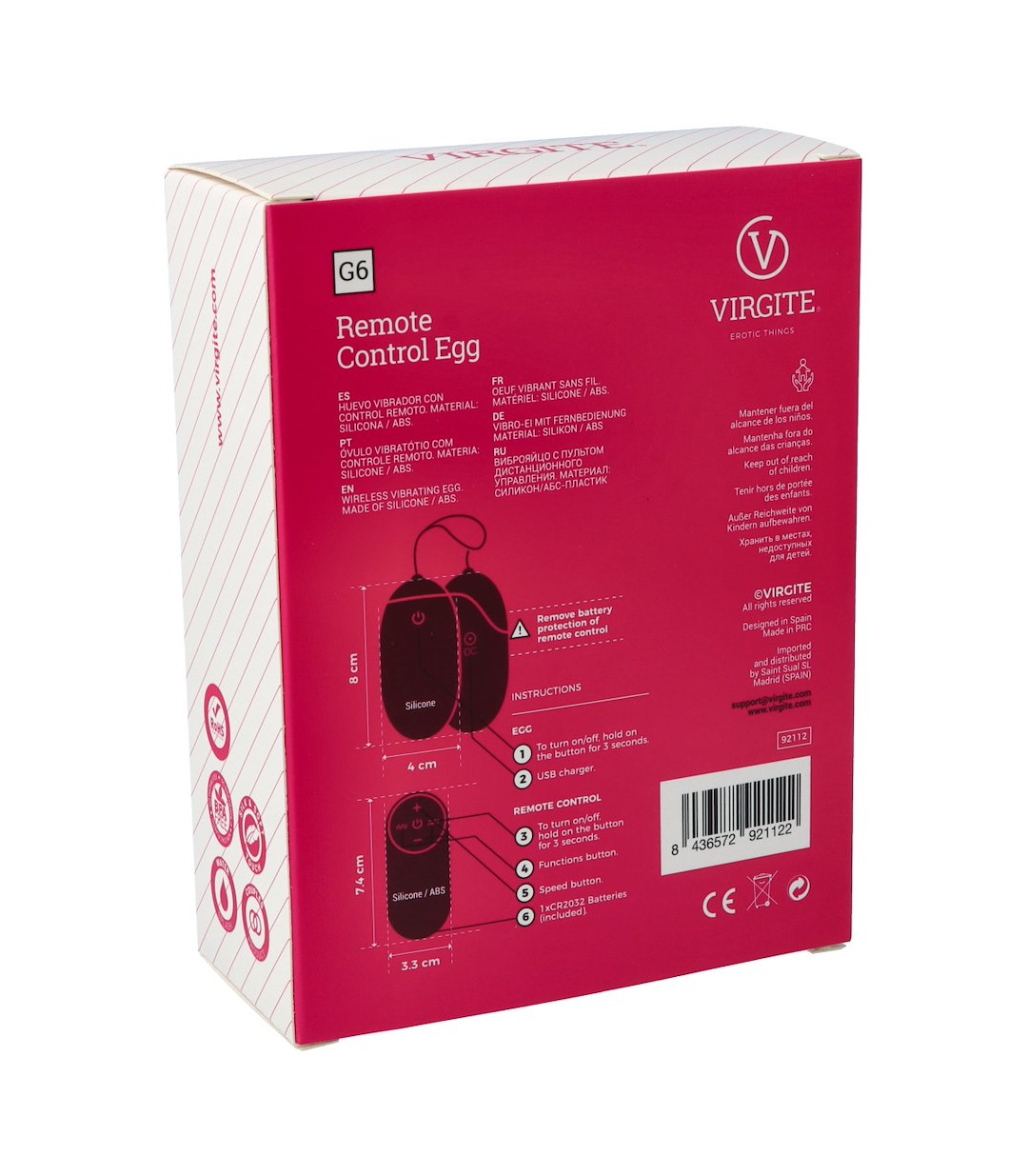 G6 RECHARGEABLE PINK VIBRATING EGG — zdjęcie 4