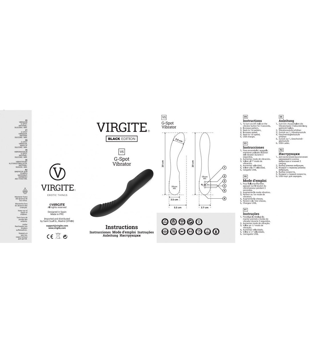 V5 BLACK EDITION RECHARGEABLE VIBRATOR — zdjęcie 4