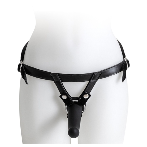 HARNESS WITH BLACK DILDO SIZE L