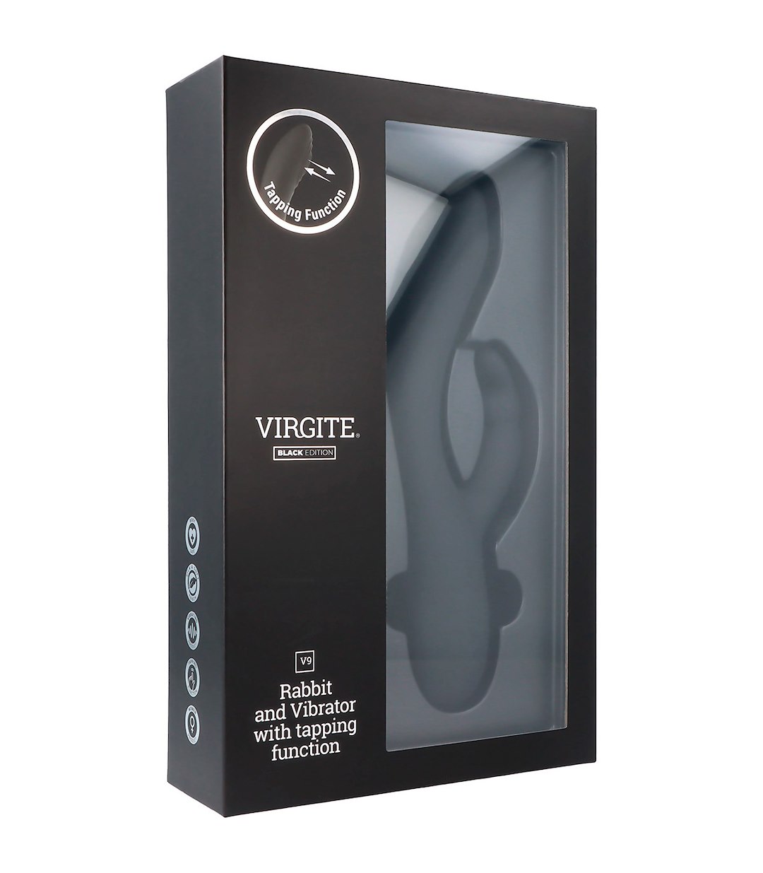 V9 BLACK RECHARGEABLE TAPPING VIBRATOR — zdjęcie 4
