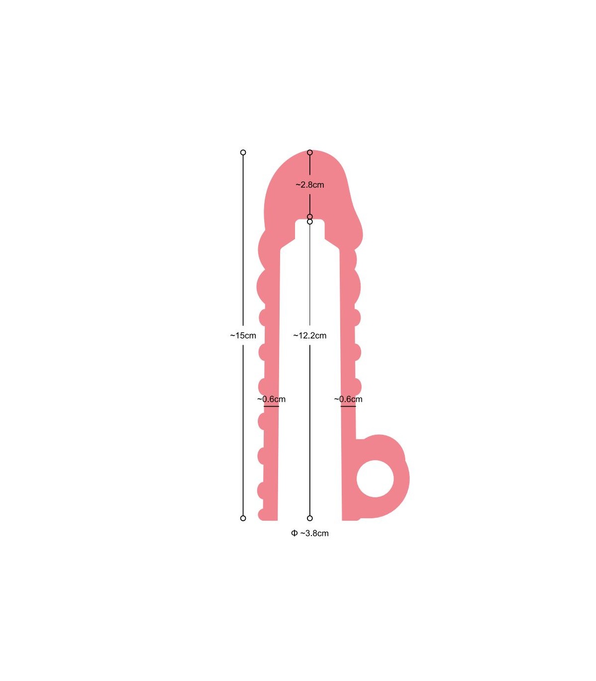 REALISTIC PENIS SHEATH S11 TRANSPARENT 15'5 CM W/ VIBRATION — zdjęcie 5
