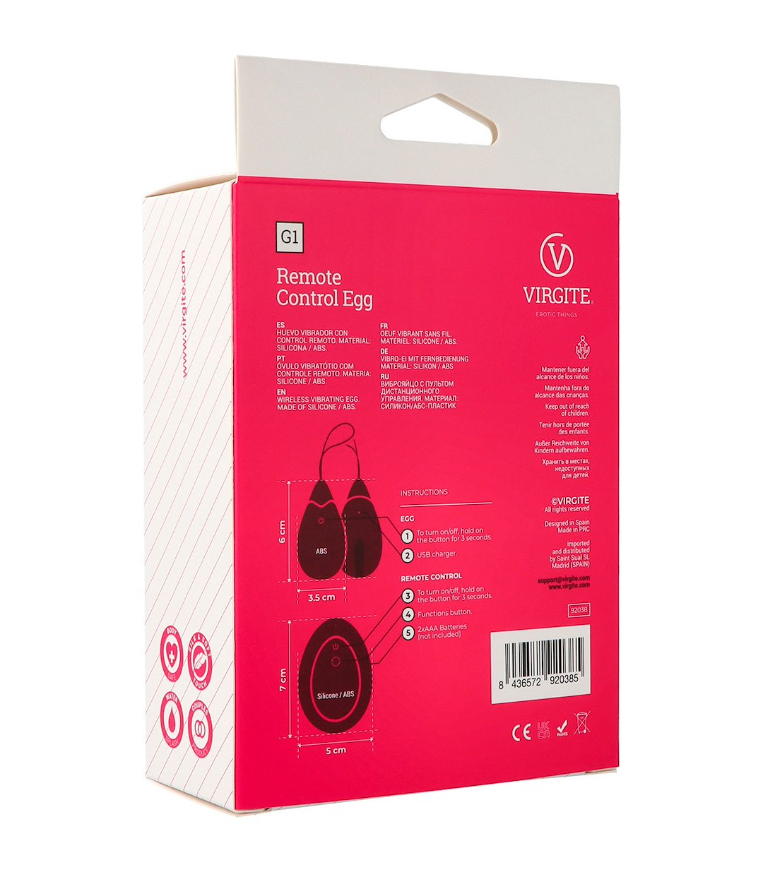 G1 RECHARGEABLE PINK EGG WITH REMOTE CONTROL — zdjęcie 5