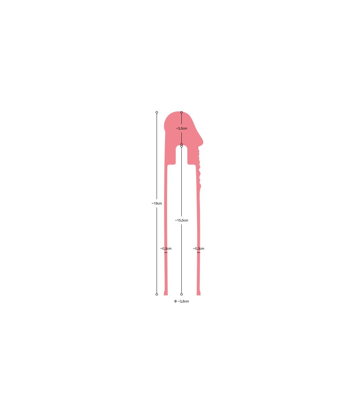 REALISTIC PENIS SHEATH S1 FLESH 16'5 CM — zdjęcie 5