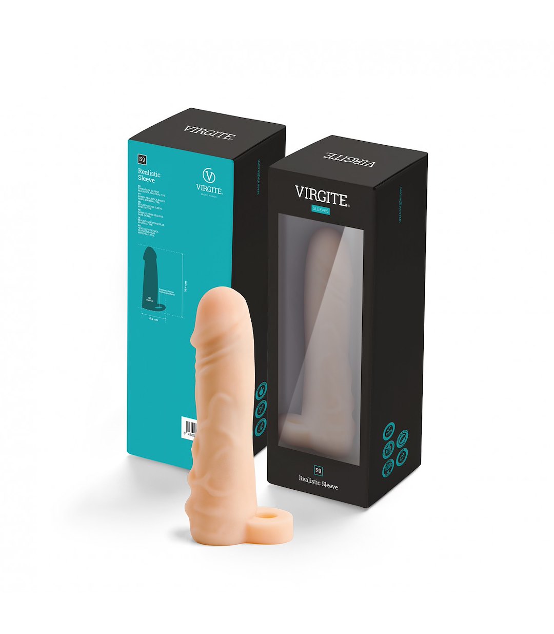 VIRGITE - SLEEVES - REALISTIC PENIS SHEATH S9 FLESH 16'4 CM