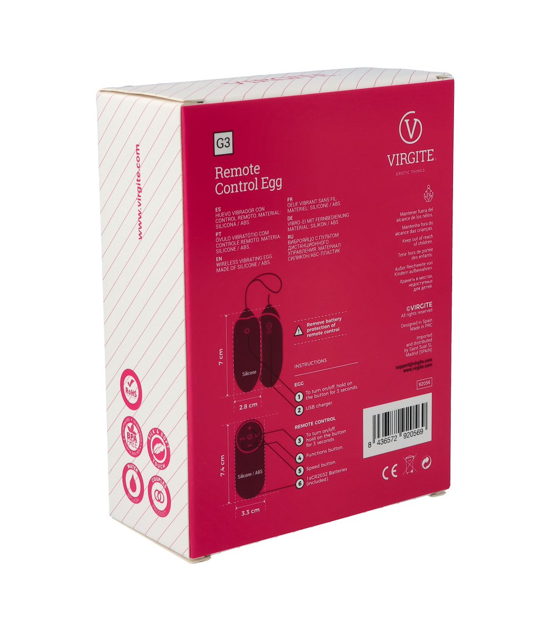 G3 RECHARGEABLE PINK VIBRATING EGG — zdjęcie 5