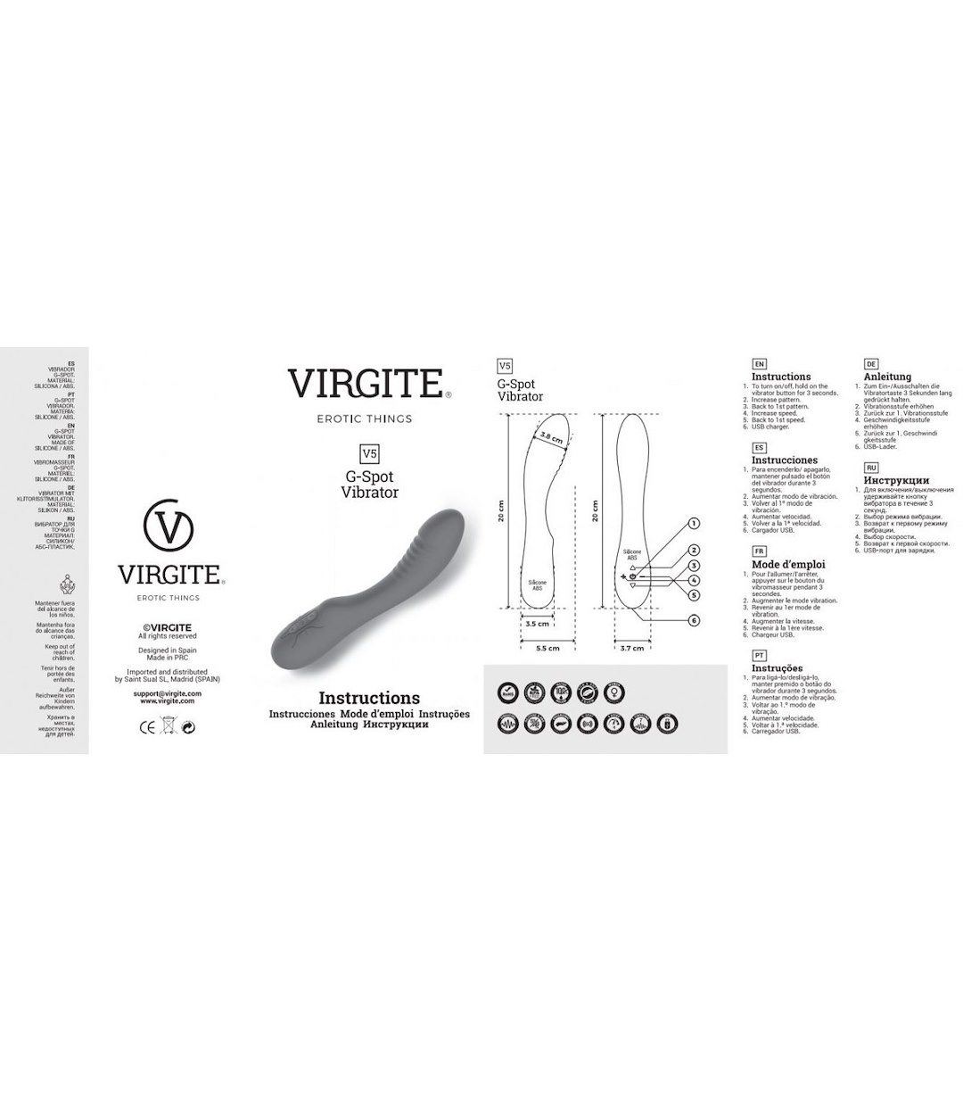 RECHARGEABLE VIBRATOR V5 PURPLE — zdjęcie 5