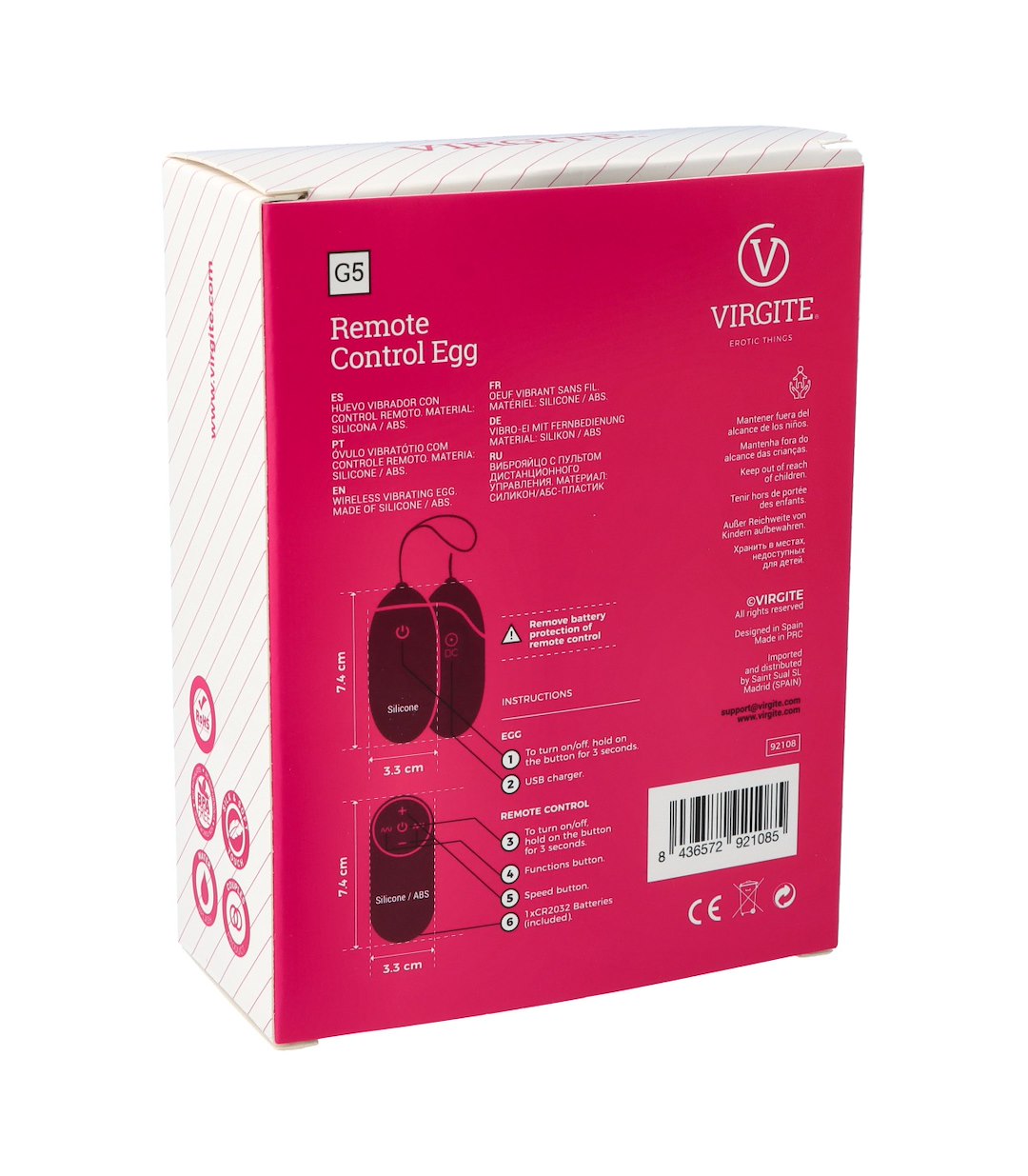 PINK RECHARGEABLE G5 VIBRATING EGG — zdjęcie 5