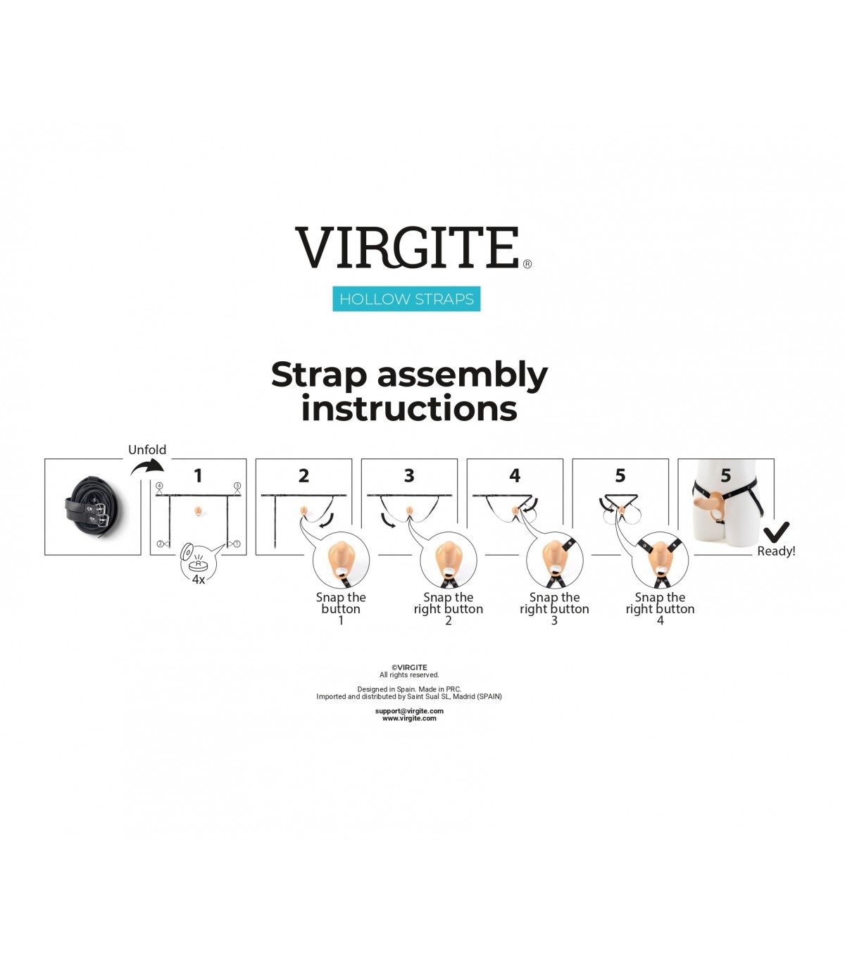 HOLLOW HARNESS W/ VIBRATION H4 SIZE L BLACK — zdjęcie 5
