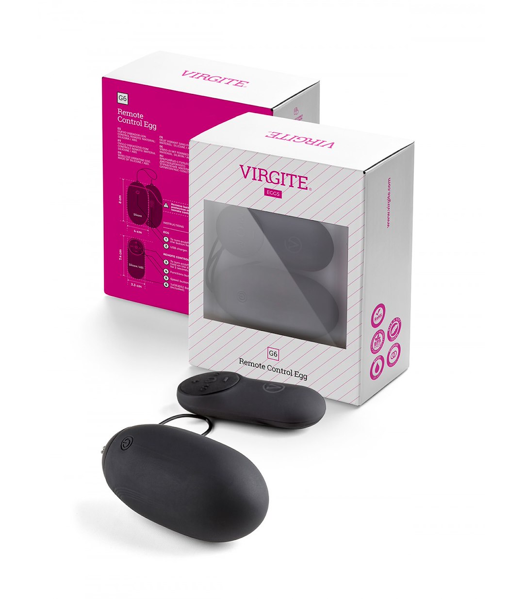 VIRGITE - EGGS - G6 RECHARGEABLE BLACK VIBRATING EGG
