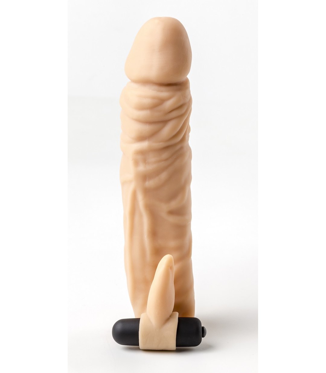 REALISTIC PENIS SHEATH S4 FLESH 20 CM W/ VIBRATION — zdjęcie 6