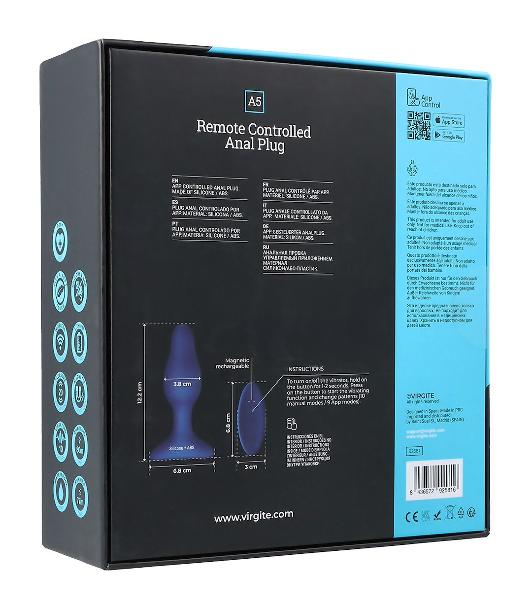 A5 REMOTE CONTROLLED ANAL PLUG — zdjęcie 6