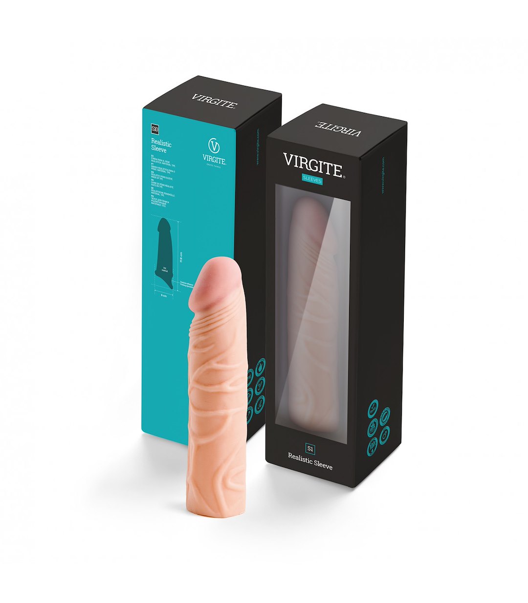 VIRGITE - SLEEVES - REALISTIC PENIS SHEATH S1 FLESH 16'5 CM