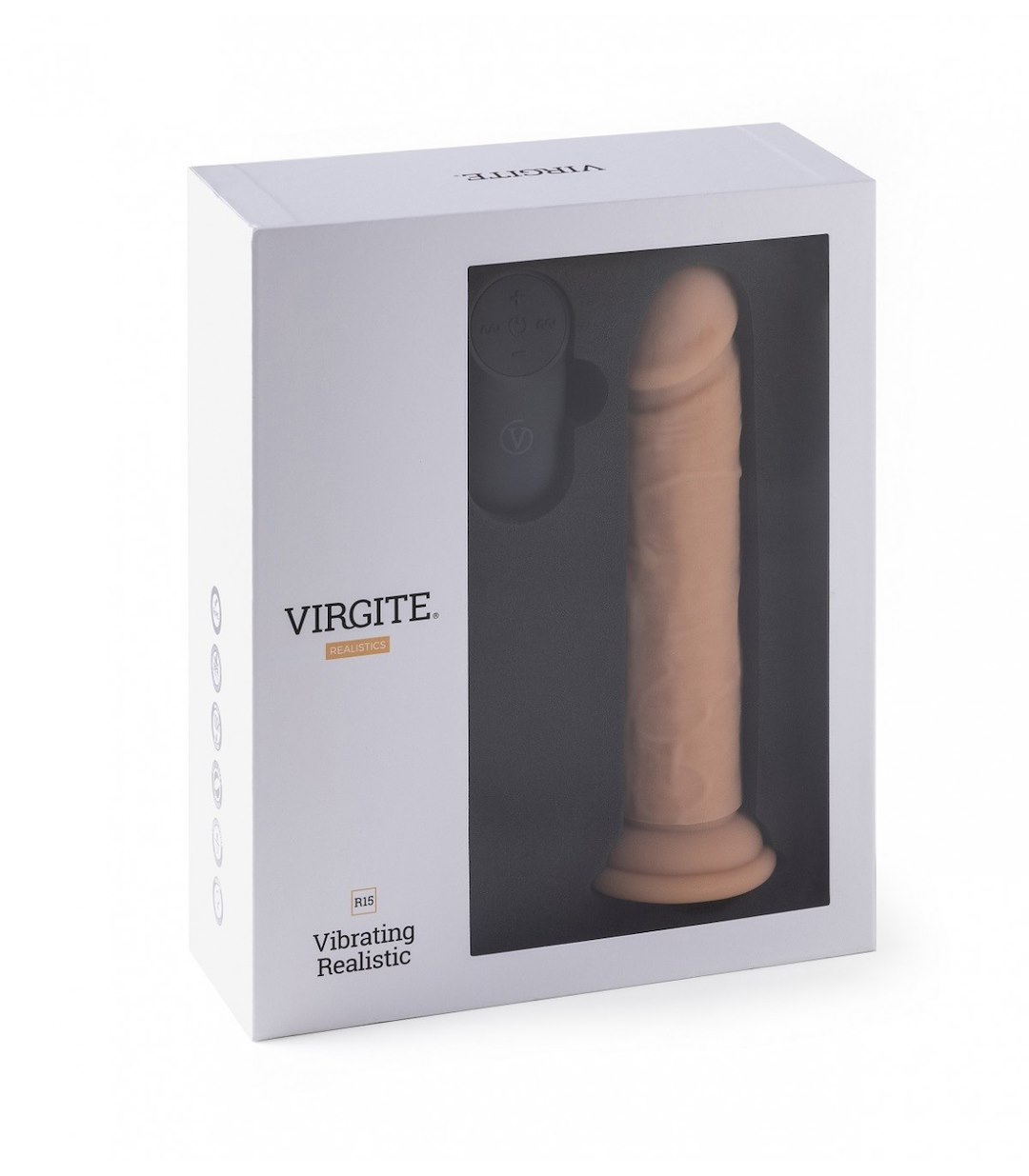 VIRGITE - REALISTICS - REALISTIC VIBRATOR "R15" FLESH 16.5CM W/ REMOTE CONTROL