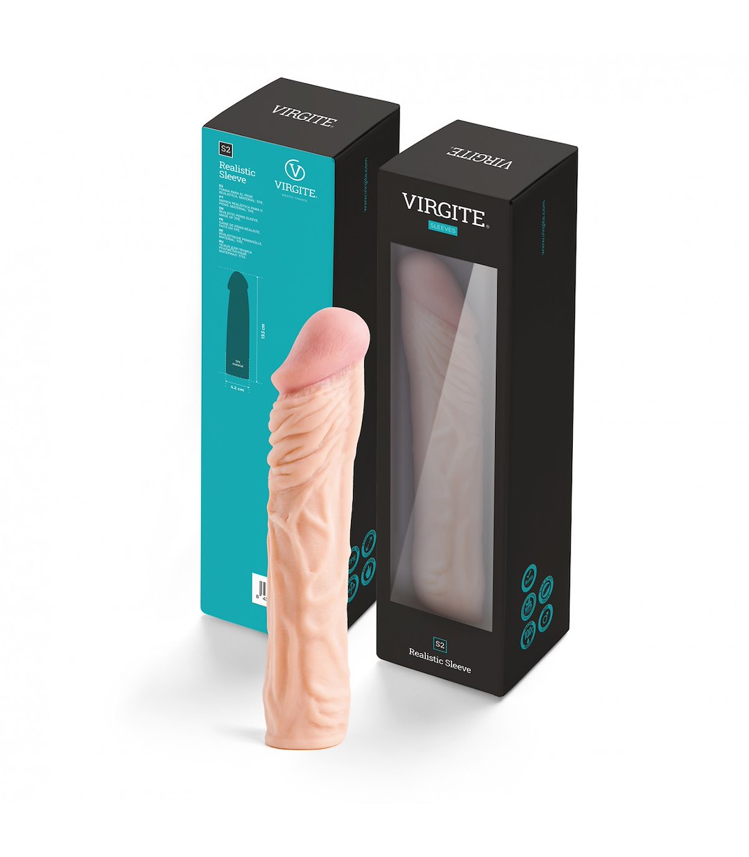 VIRGITE - SLEEVES - REALISTIC PENIS SHEATH S2 FLESH 19.5 CM