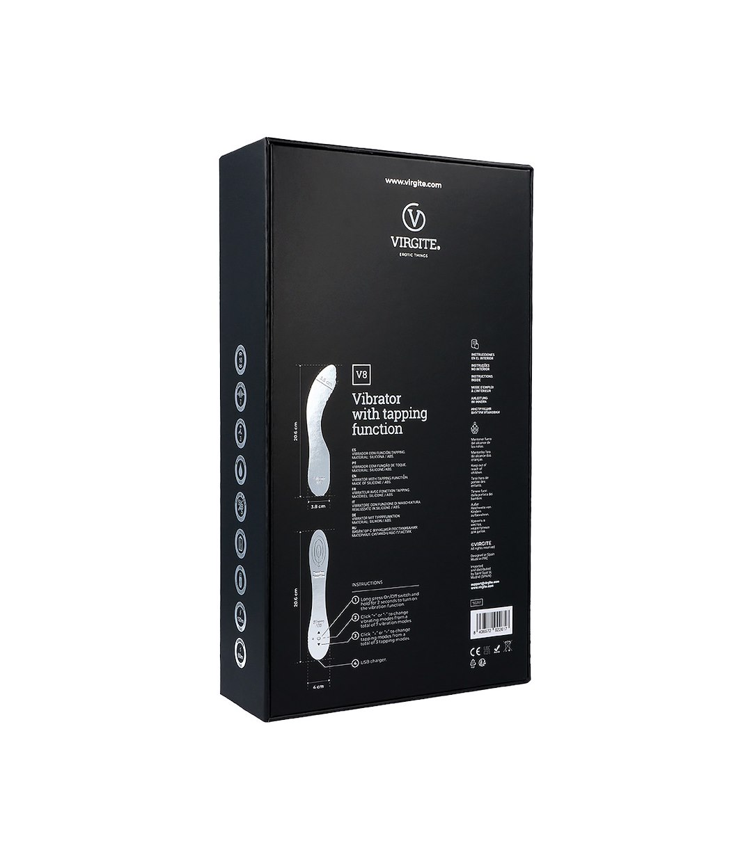 V8 PINK RECHARGEABLE TAPPING VIBRATOR — zdjęcie 9