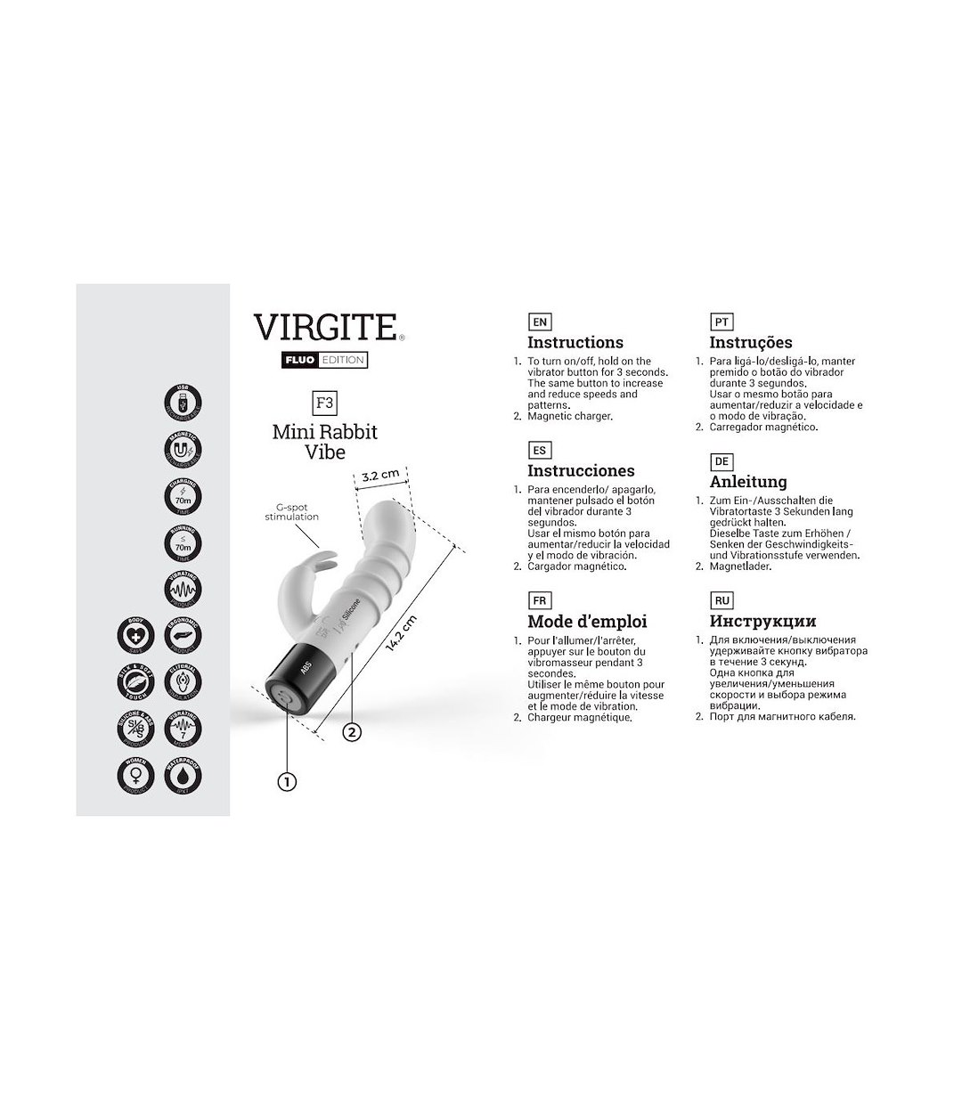 F3 FLUO SILICONE RECHARGEABLE VIBRATOR — zdjęcie 9