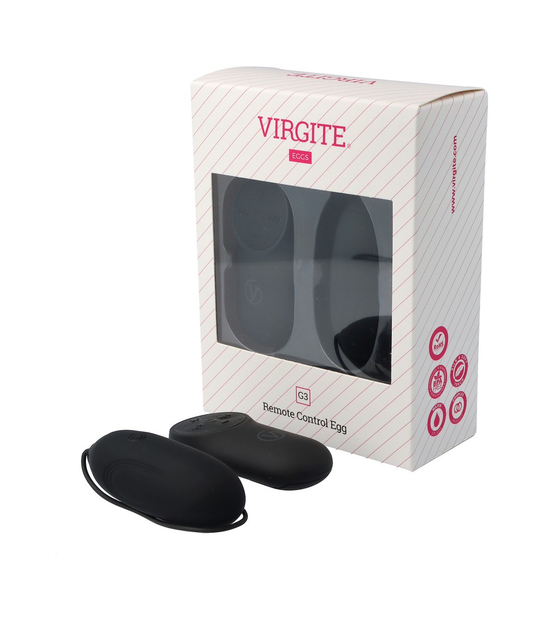 VIRGITE - EGGS - BLACK RECHARGEABLE VIBRATING EGG G3