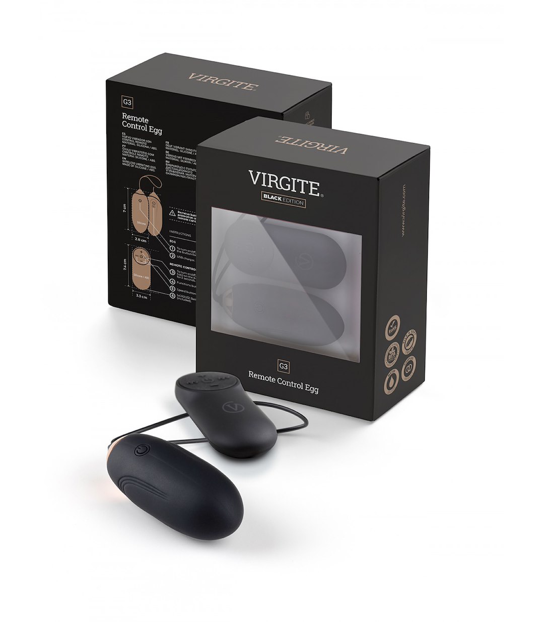 VIRGITE - BLACK EDITION - G3 RECHARGEABLE VIBRATING EGG BLACK EDITION