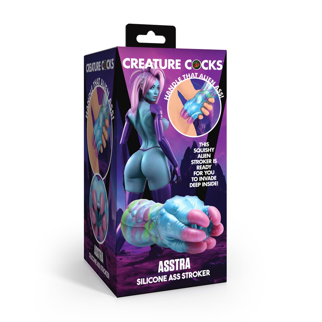 XR Brands - Asstra - Silicone Ass Stroker - Blue/Purple