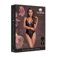 Wireless Lace Bodysuit with Adjustable Sliders - One Size - Black