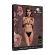 Open Cup Triangle Bra with Neck Strap and Adjustable Sliders - One Size - Black