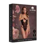 Lace Underwired Open Cup Bodysuit with Adjustable Sliders - One Size - Black