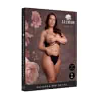 Open Cup Triangle Bra with Lace and Adjustable Sliders - Plus Size - Black