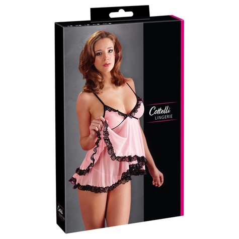 Koszulka Babydoll Różowa mgiełka M