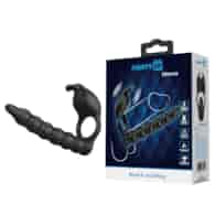 Marcus Wibrująca nakładka na penisa ze stymulatorem łechtaczki i dildo analnym