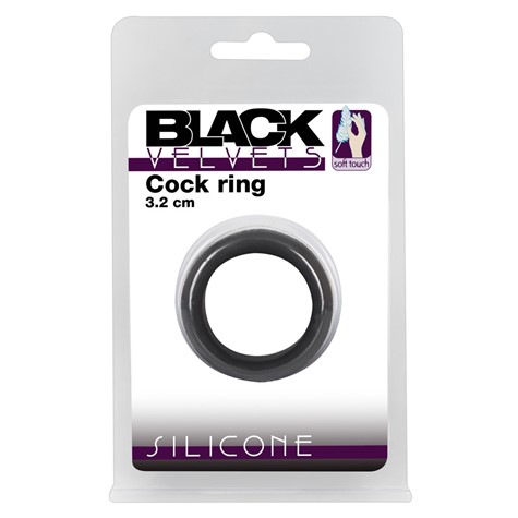 Silikonowy pierścień na penisa Black Velvets 3,2cm