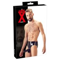 Majtki LateX z osłoną na penisa L