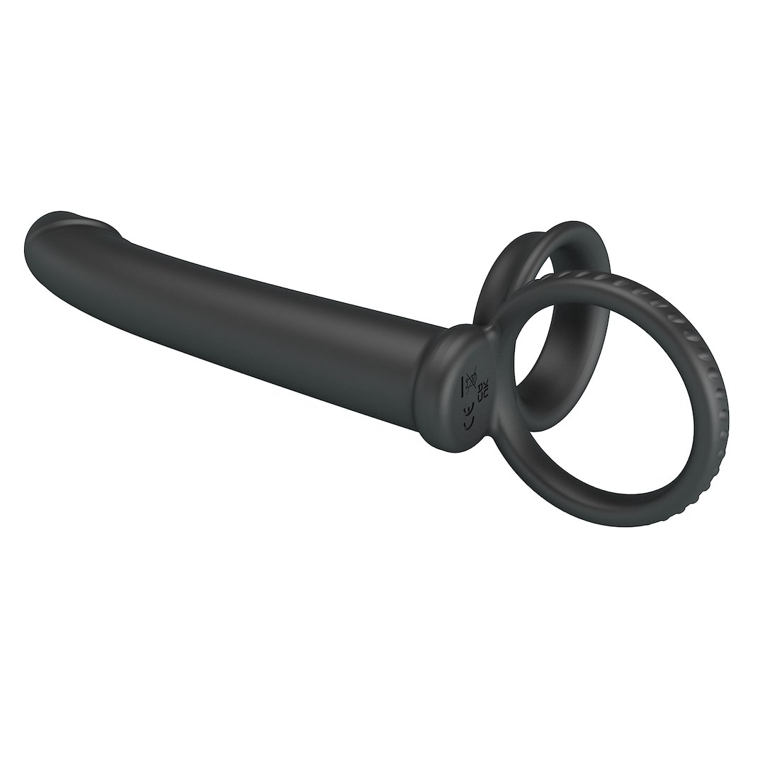 Martin Dildo do podwójnej penetracji z podwójnym pierścieniem na penisa i jądra — zdjęcie 3