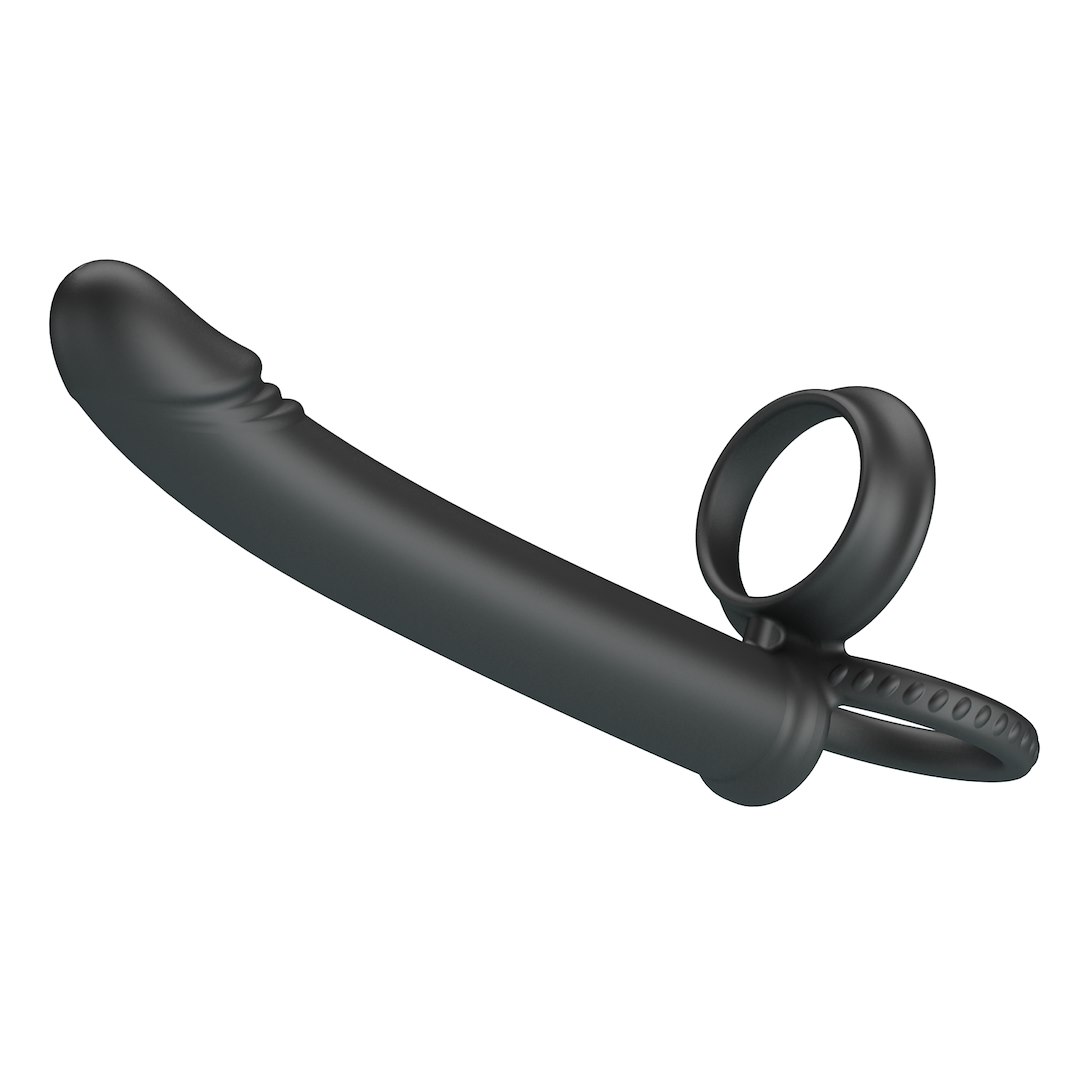 Martin Dildo do podwójnej penetracji z podwójnym pierścieniem na penisa i jądra — zdjęcie 5