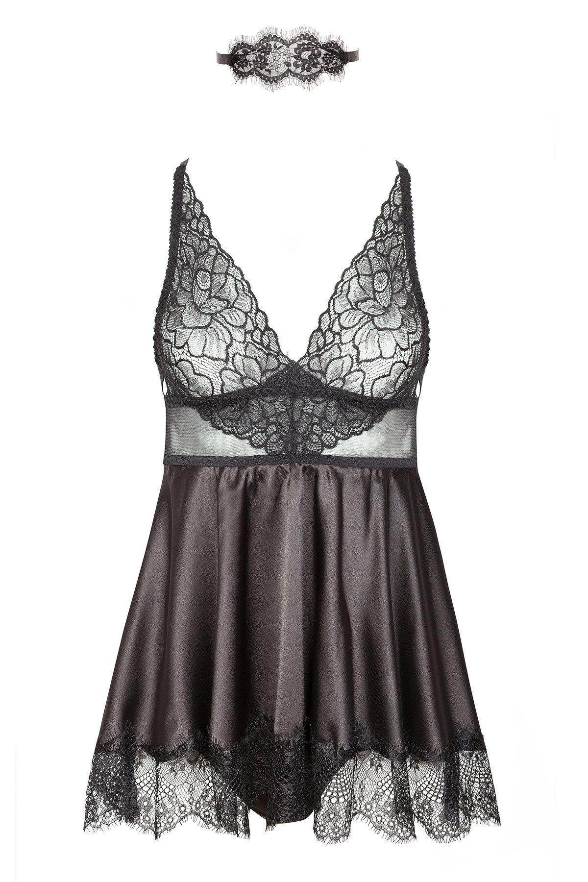 Eve chemise with mask black — zdjęcie 8