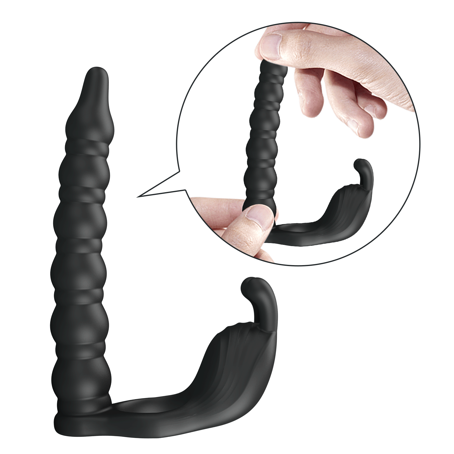 Marcus Wibrująca nakładka na penisa ze stymulatorem łechtaczki i dildo analnym — zdjęcie 8