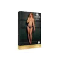 L©na - Brief with Open Crotch and Buttocks, Adjustable Sliders and Golden Details - One Size