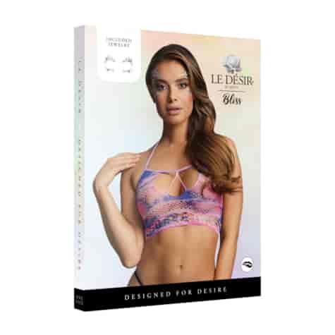 Strappy Halter Top and Dazzling Eye Sparkle Bling Sticker - One Size